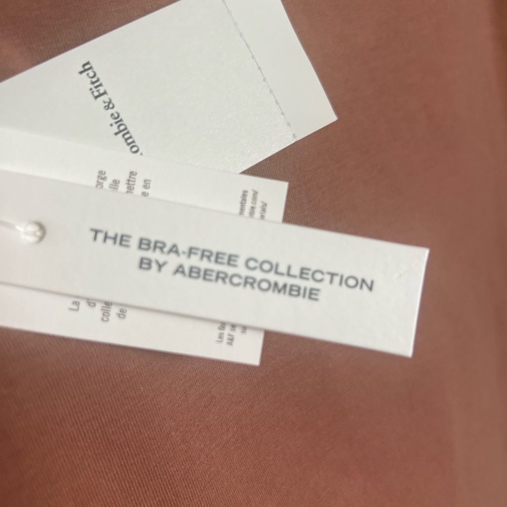 NWT Abercrombie & Fitch Bra Free 90s Slim Fit Cami SZ XXS Brown Classic Stretch - Picture 6 of 9